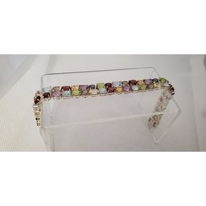 Multi-Gemstone Tennis Bracelet in Sterling Silver